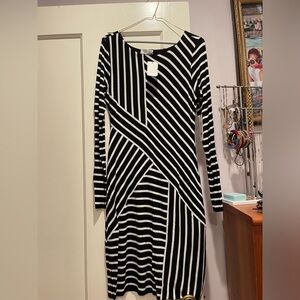 Bailey/44 black and white striped dress size L